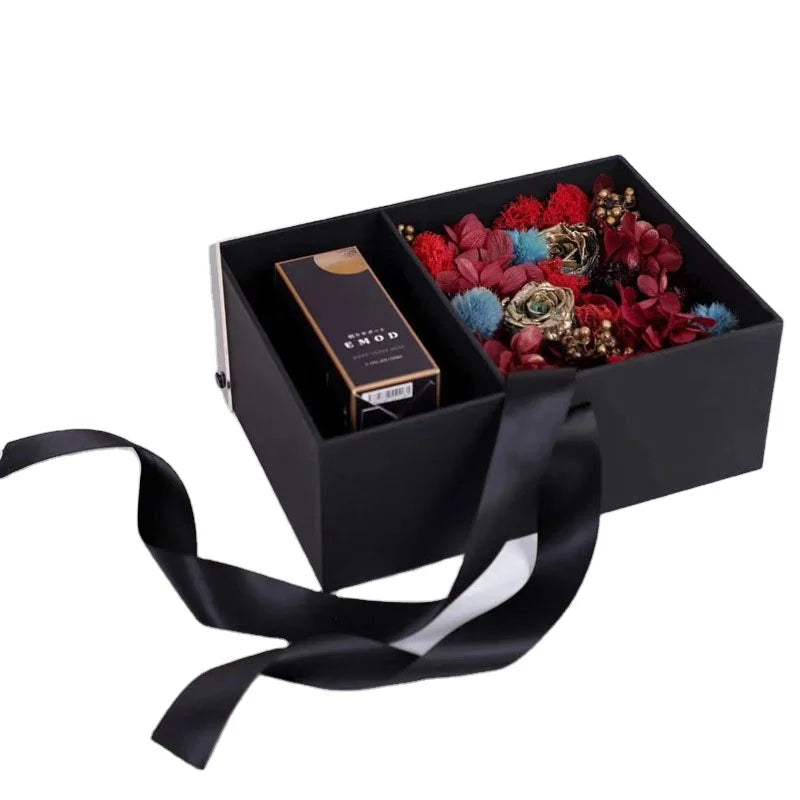 Hot Sale clear Acrylic Boxes with Ribbon Premium Candle Perfume Gift Box with Lid Cardboard Packaging
