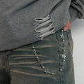 Hip Hop Street CCB Beaded Hollow Five-pointed Star Pants Chain Key Chain Trendy Daily Wear Fashionable Jewelry Accessories Gifts
