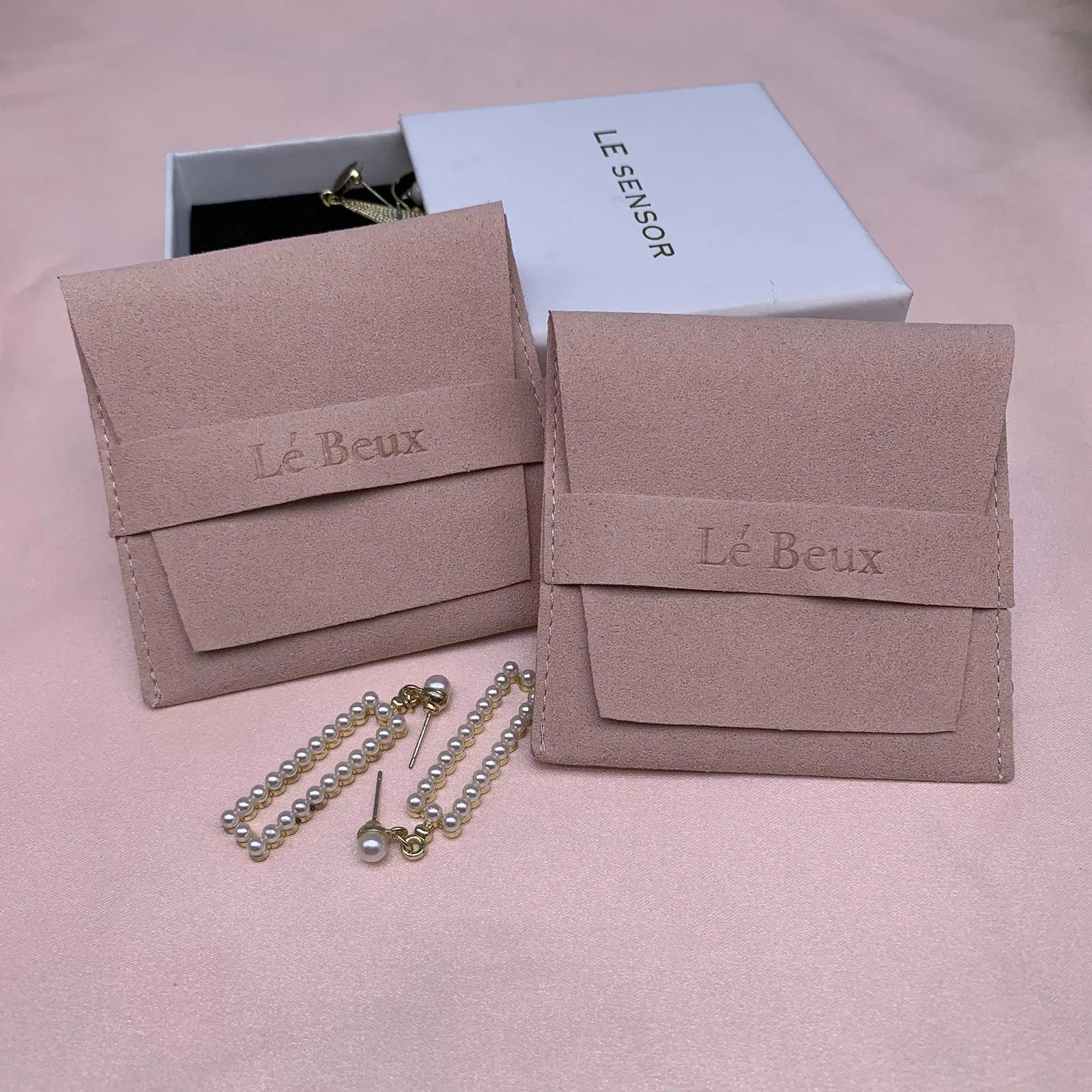 Luxury Custom Logo Microfiber Gift Packaging Jewelry Travel Bag and Box