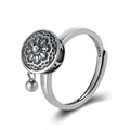 Odian New Prayer Wheel Ring Men and Women Court Transfer Heart Sutra Six-character Mantra Ring