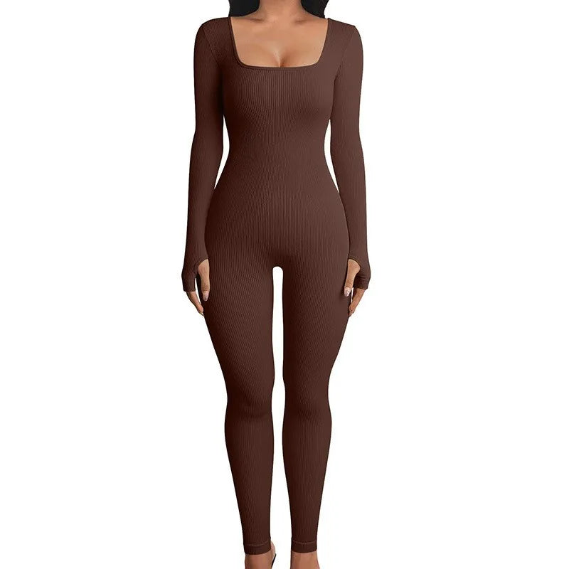 One Piece Sportswear Bodysuit  Women Fitness Sports Jumpsuit Seamless Gym Plus Size  Ribbed Gym Training Dancewear