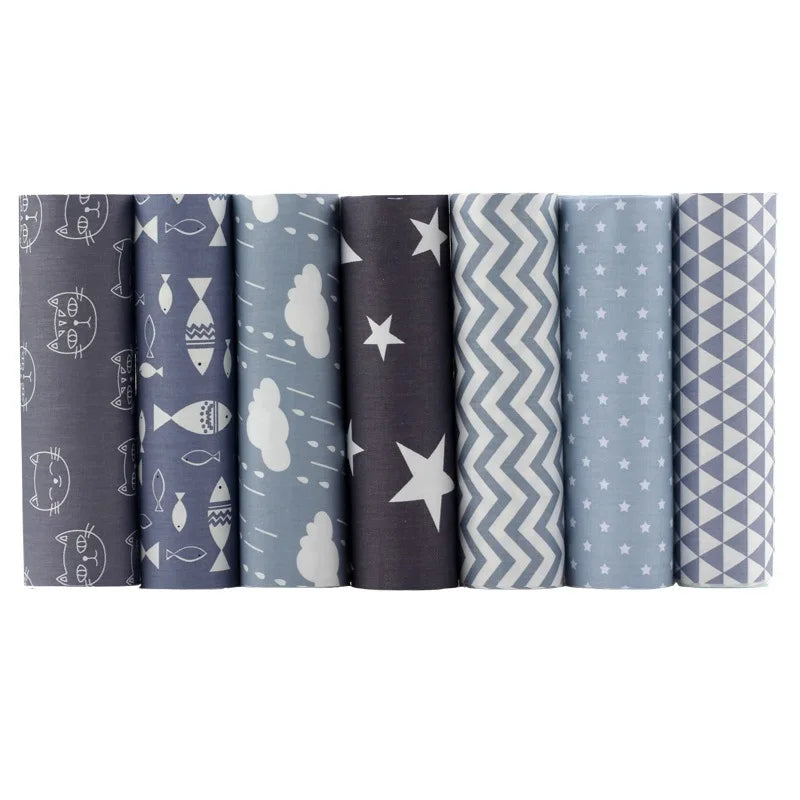7pcs/lot Eco-Friendly Portable Durable Cloth Patchwork Woven Cotton Twill Fabric Bundles Precut Decoration Fabric Squares DIY