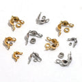 S1266  Fashion Jewelry Findings Gold Plated Bead Crimp Covers Stainless Steel Clam Shell Bead Tips With Double Rings