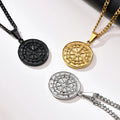 Men's Layered Sailing Travel Compass Pendant Necklace