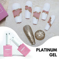 FZANEST Nail Gel Colors Platinum Gel Nail Art Paint Platinum Nail Polish 4 Colors High Density Flash Gel Polish