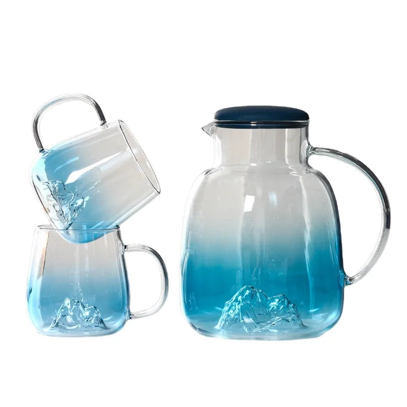 Wholesale Nordic Style Glass Water Jug with 4 Cups Set