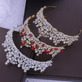 Korean Diamond Handmade Beaded Hair Jewelry Wedding Bridal Hair Band Crown Tiaras