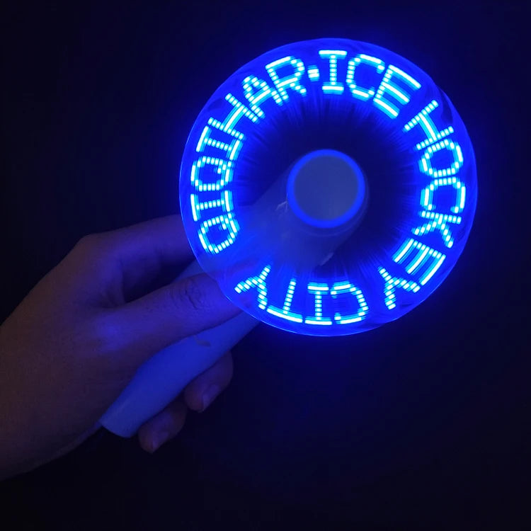 USB Rechargeable Power Bank Portable Handheld Fan Mini LED Message Fan Advertising Promotional Gift for Automotive Insurance