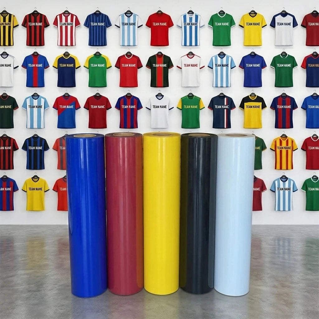 Renlitong Original Factory Cold Peel Hot Peel With Glue Htv Roll Easy Weed PVC Glossy Sticky Heat Transfer Vinyl Clothes Design