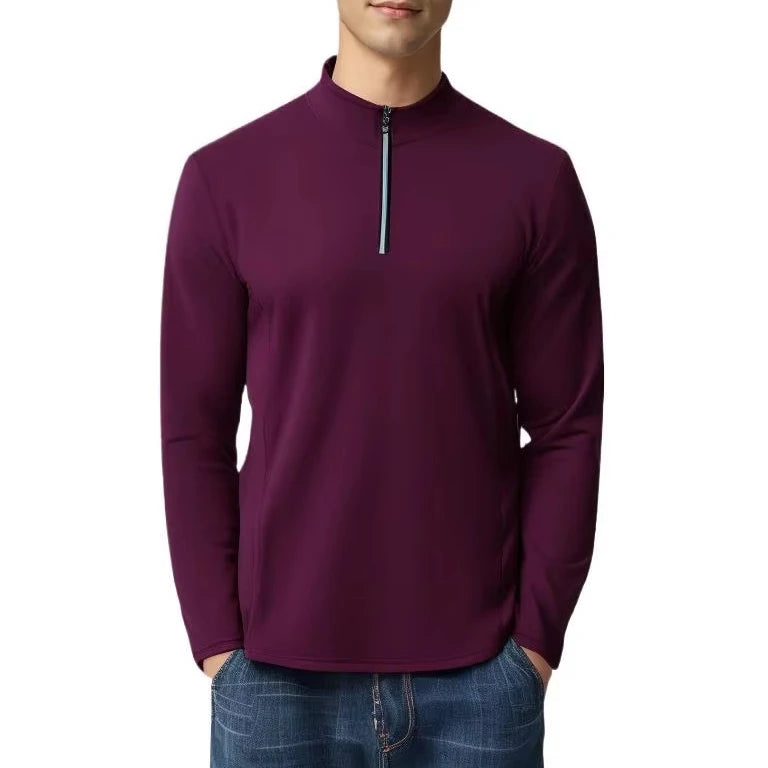 Customized Printed Spandex/Polyester Fabric Winter Compression Training Sportswear Men's Plus Size Long-sleeved Pullover Quick