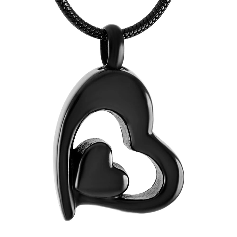 Hollow Heart Urn Jewelry Stainless Steel Heart Cremation Ashes Keepsake Pendant Memorial Urn Necklace love in Holder Locket