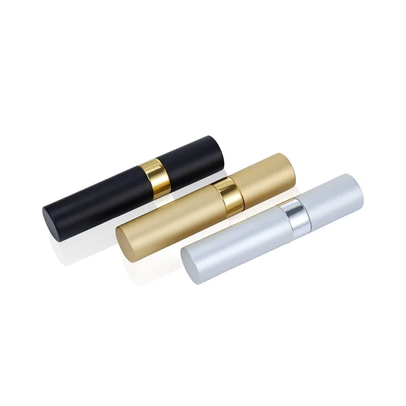 Portable 10ml Aluminium Perfume Pump Sprayer Small Outdoor Cosmetics Matte Metal Base 5ml Capacity Screen Printed