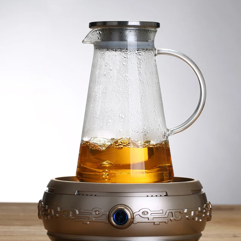 1800ml Heat-Resistant Borosilicate Glass Jug with Lid and Handle Lead Free BPA Free Eco-Friendly Custom Logo Water Milk Teapot