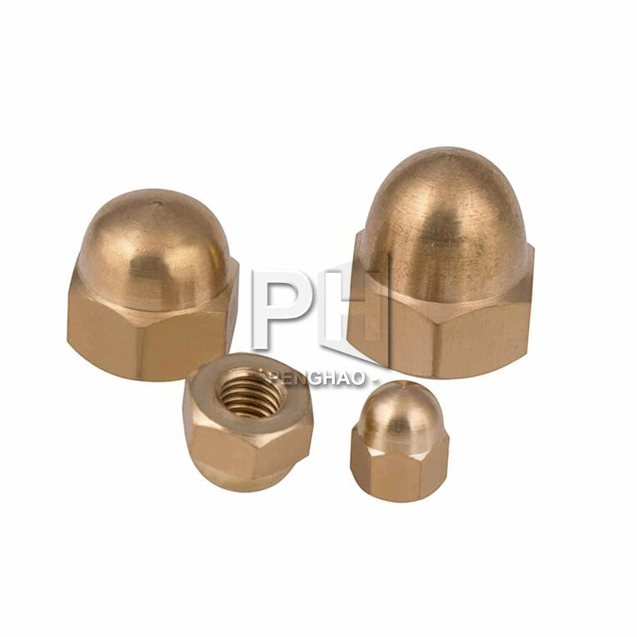 DIN1587 Brass Hex Nuts M3 M4 M5 M6 M8 M10 M12 M14 M16 M18 M20 Dome Head Cover Semicircle Acorn Nuts