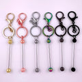 Inventory Clearance Premium Metal Plated Sleek Key Chain DIY Silicone Beads Decor Detachable Beadable Bar Keychains