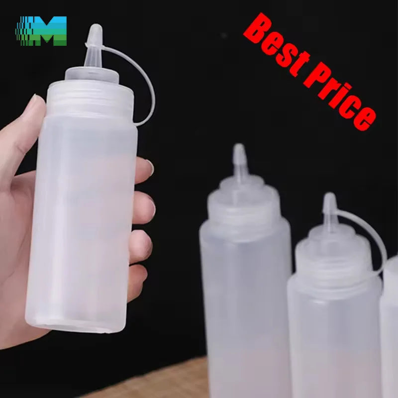 Salad Dressing Spout Squeeze Bottle Commercial Butelka Plastikowa 450ml Empty Seasoning Jars Plastic Bottles for Cooking Oil