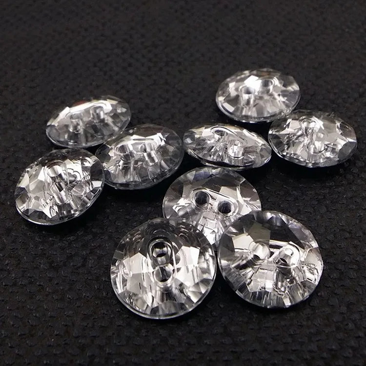 Wholesale 2-Hole Plastic Buttons 2 Holes Acrylic Diamond Sewing Crystal Buttons for Garments