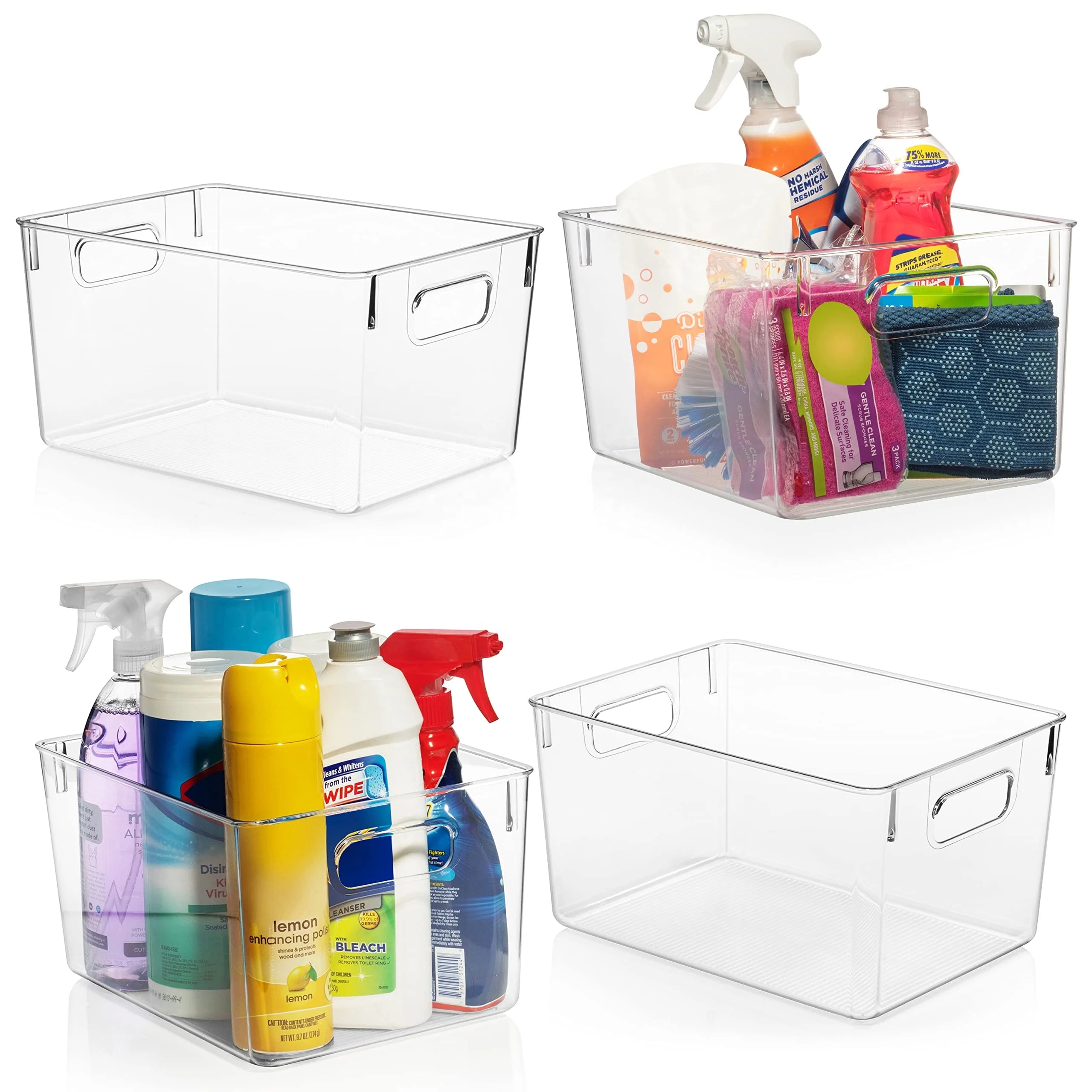 Perfect Kitchen Organization Plastic Storage Bins Fridge Organizer Storage Holders
