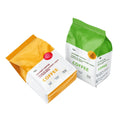 Custom Square Bottom Ziplock Box Pouch Flat with Heat Seal Handle Made of Foil and Paper Material for Coffee Tea Packaging