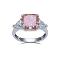 Messi  Gems  MSR-1389 18k Gold Ring Engagement Wedding Band IGI 3ct Radiant Cut pink Lab Grown Diamond Ring