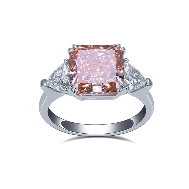 Messi  Gems  MSR-1389 18k Gold Ring Engagement Wedding Band IGI 3ct Radiant Cut pink Lab Grown Diamond Ring