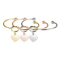 DIY Heart-Shaped Stainless Steel Bracelet Fashion Winding Love Knot Couple Bangles Titanium Steel Wire