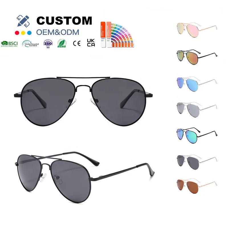 Lightweight Polarized Pilot Sunglasses for Kids Aged 4-16 Metal Frame and Tac Lenses Anti-Radiation Feature for Boys Girls