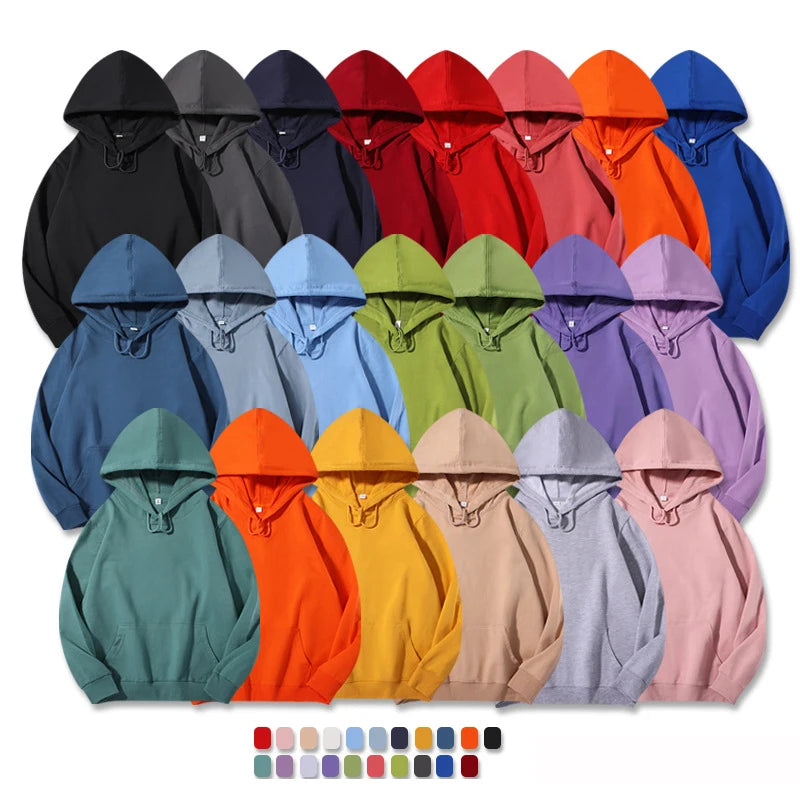 LS Interlock Custom Printed Men's Women's Hoodies Soft Double Side Cotton French Terry Crewneck Sweatshirts Fashion Brand Winter