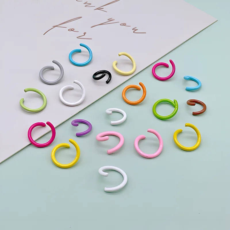 Hot Sale Spray 100pcs/Bag Paint Iridescent Split Ring Innovative Diy Keychain Open Jump Rings Keychain Accessories Bulk