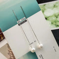 925 Silver Earrings for Women Minimalism  Long Tassel Earrings Ear Line Pendientes Pearl Earring