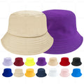 Custom Embroidery Cotton Wide Brim Fisherman Caps Blank Solid Color Custom Logo Plain 15 Colors Black White Bucket Hats
