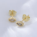 Minimalist Classic Small Marquise Cut Jewelry Psj 925 Sterling Silver 14k Gold Plated CZ Cubic Zircon Stud Earrings for Women