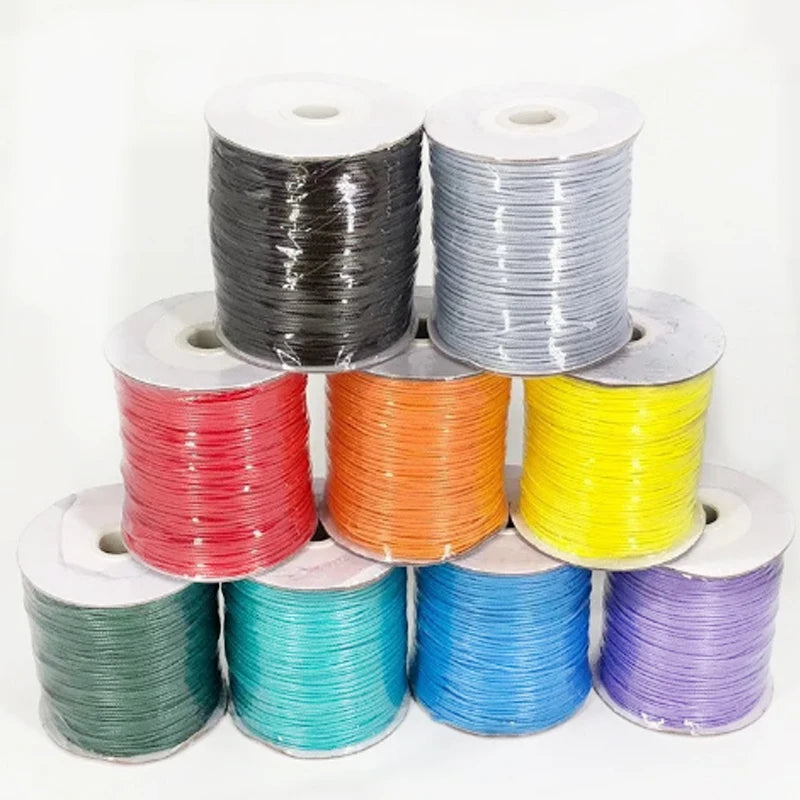 Premium Black Wax Rope Thread String 3mm Diameter Waxed Cotton Cord for Craft Bracelet Twisted Finish Use on Shoes and Bags