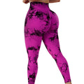 Women's High Waist Butt Lift Workout Leggings Tie Dye Print Sports Fitness Yoga Pants Elastic Waist Closure Wholesale