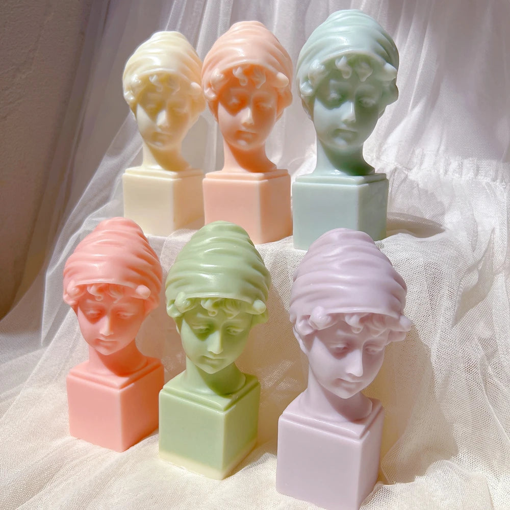 Sculpture Figurine Head Silicone Mould Greek Mythology Artists Home Decor Roman Little Girl Bust Statues Candle Mold