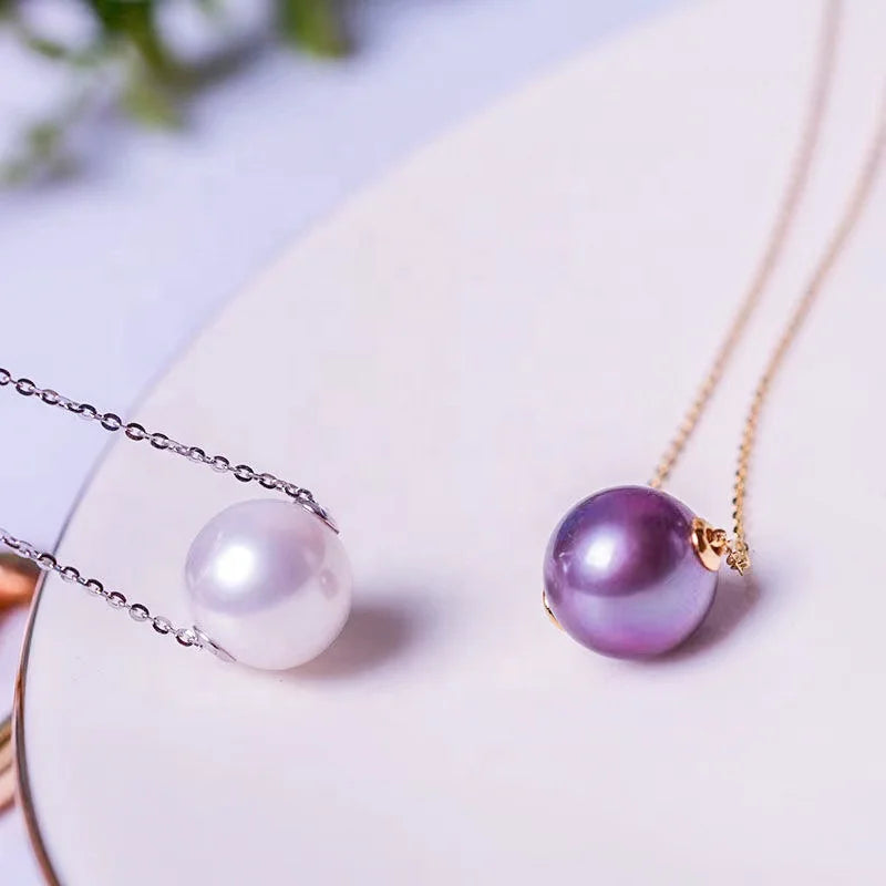 Designer 925 Silver Necklace with Edison Pearl Pendant Classic Link Chain Freshwater Pearl for Wedding Party or Gift MegaBDM