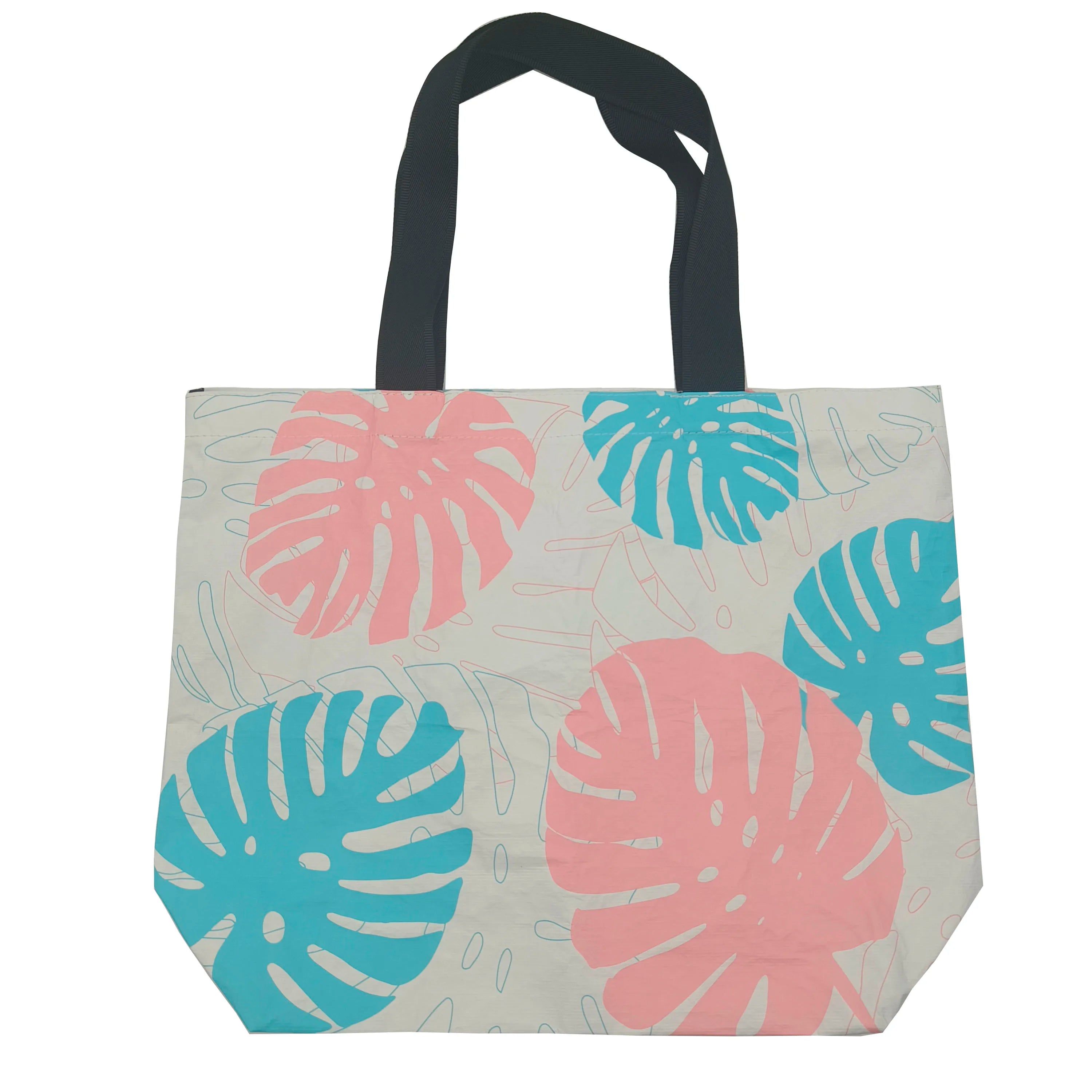 Custom Printed Logo Recycle Grocery Tote Large Bulk Reusable Personalized Shopping Tyvek Bag Hawaiian