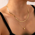 Fashionable Snake Bone Stainless Steel Necklace Heart Pendant Necklace Waterproof Custom Necklace Pendant Logo