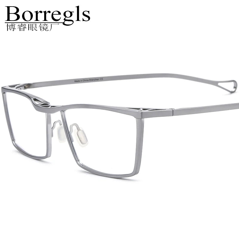 Borregls Titanium Glasses Frame Men Brand Designer Ultralight High Quality Optical Square Eyeglasses Lightweight Eyewear 185722