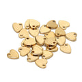 20Pcs Stainless Steel Oblique Hole Thick Peach Heart Slice Charms Pendants for DIY Necklace Earrings Materials Jewelry Making