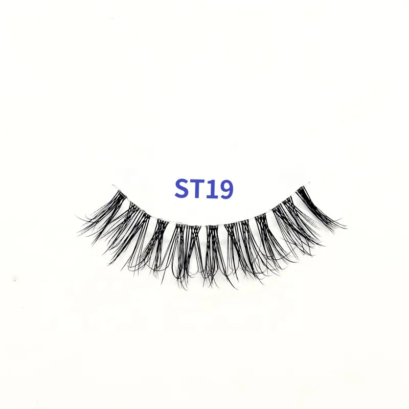 OEM Beauty Anime Lashes Synthetic Hair Natural Looking Clear Band Manga Lashes D for for Volume Mix Invisible Band Reusable