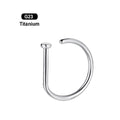 Evorte Titanium G23 Gold Plated D Shape Hoop Nose Ring Stud for Nostril Piercing-Fashion Body Jewelry