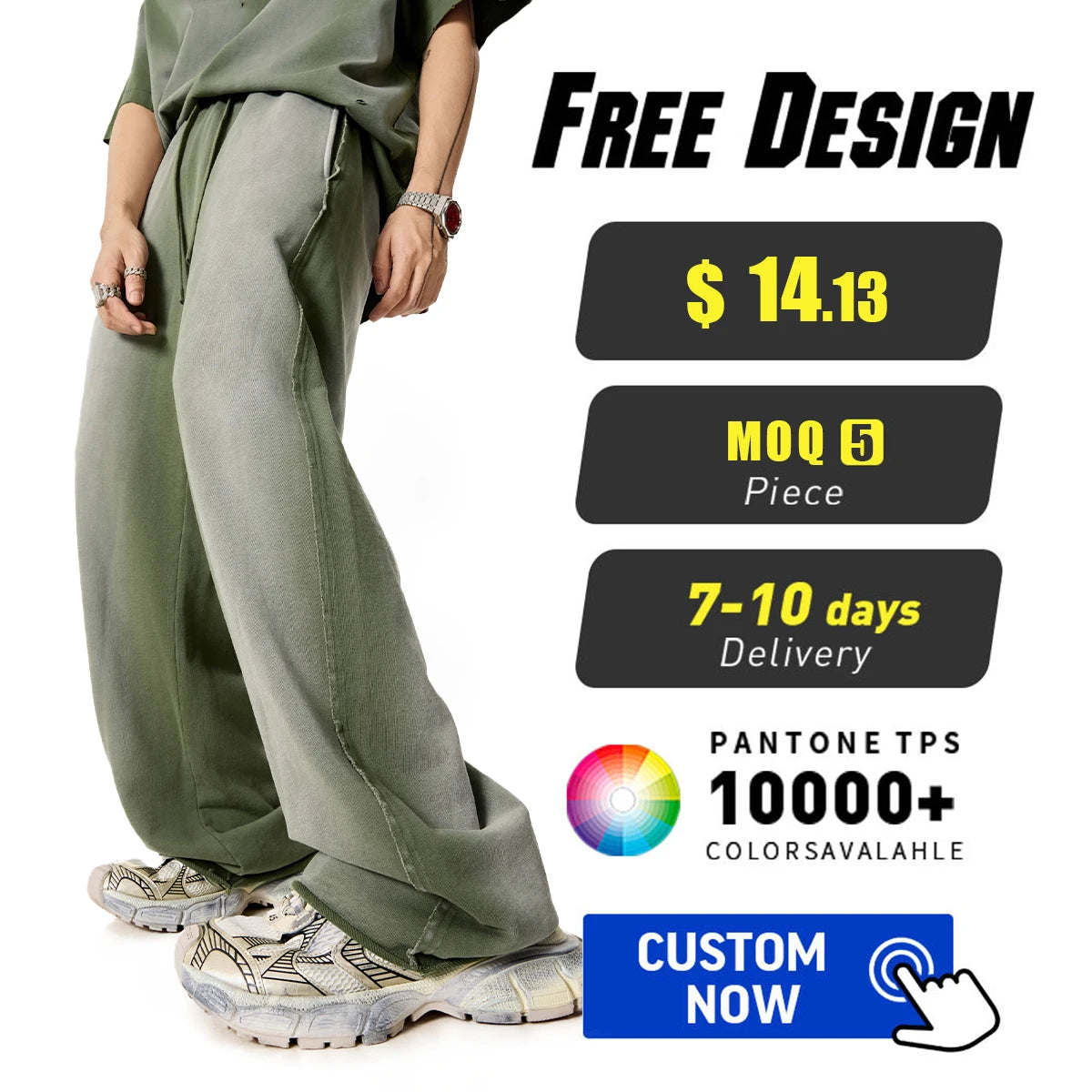 Heavyweight Custom Vintage Distressed Loose Blank Acid Wash Plain Oversized Baggy Oversized Street Wear Sweatpants for Men