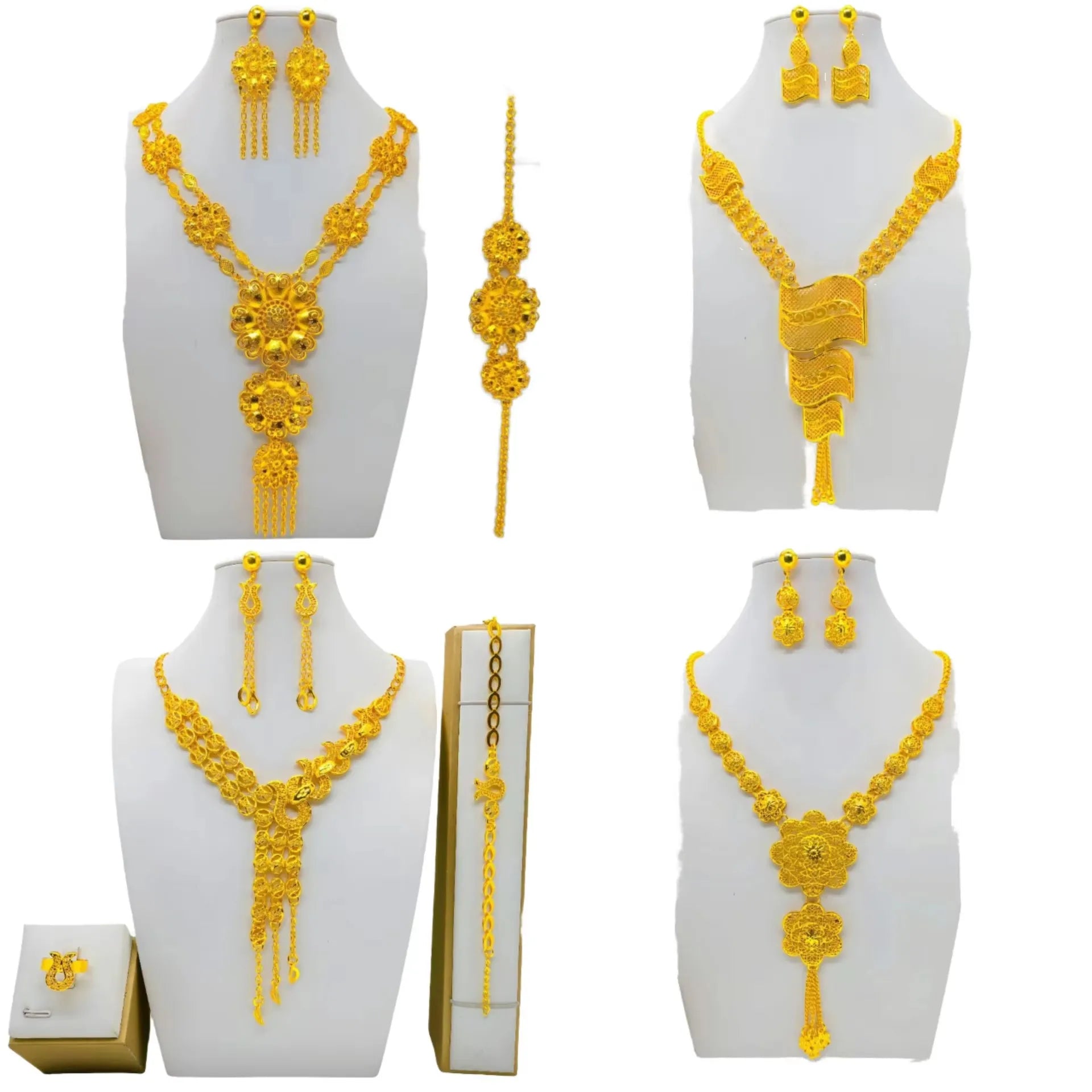 Wholesale Luxury Bridal Gold Plated Jewelry Set  Fashion Dubai Jewelry Set