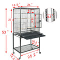 New Arrival Contemporary Metal Wire Black Powder Coated Bird Cages With Wheels Large Cage for Bird