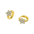 Simple Flower Earrings Delicate Small Buckle Copper Microinlaid Zircon Piercing Jewelry