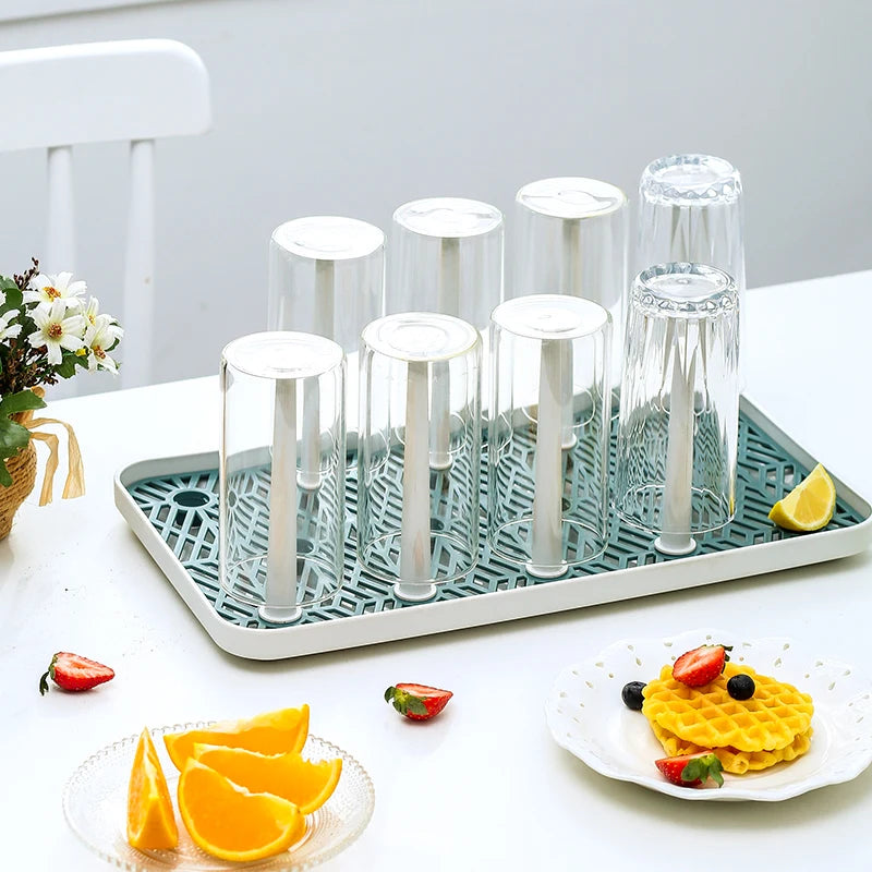 BPA Free Kitchen Quick Drain Baby Feeding Bottle Drain Tray 8 Hooks Multifunction Organizer Glass Coffee Cup Stand Holder Rack