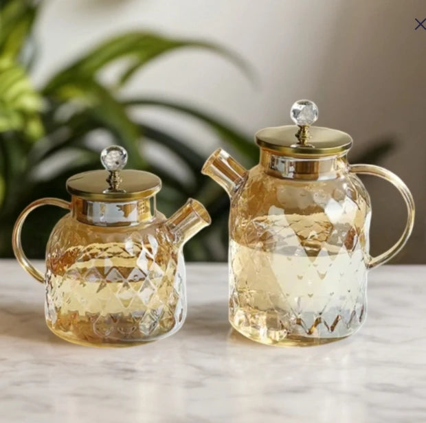 Hot Selling Borosilicate Heat Resistant Glass Pitcher Carafe Glass Water Pitcher Iced Tea Jug with Handle Stainless Steel Lid