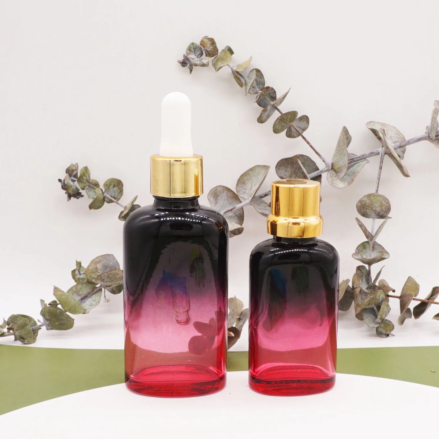 100ml  3.3 oz  Luxury Skincare Cosmetic 30ml Glass Bottle Droppers with UV Gold Closures