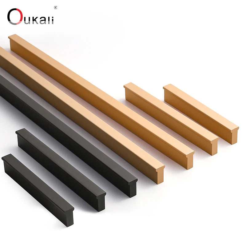 320MM Aluminium Profile Pulls Furniture Hardware Kitchen Cabinet Cupboard Dresser Wardrobe Drawer Door Black Modern Long Handles